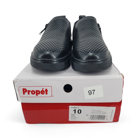 Propet Kate Black Leather Slip-On Shoes‎ Womens 10 Comfort Walking Casual - Picture 6 of 6